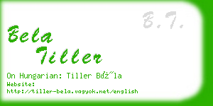 bela tiller business card